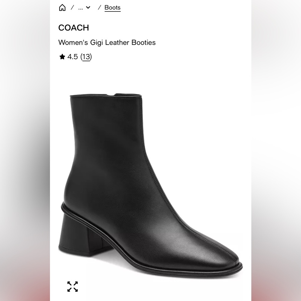 Coach Gigi Black Leather Booties - Picture 7 of 7